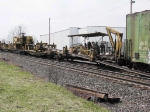 Rail being lifted/loaded